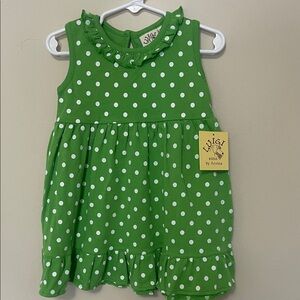 Boutique Green Polka Dot Dress - Luigi Kids- 2T